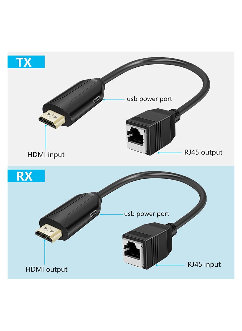KASTWAVE HDMI Extender Ethernet Cat5e, Network Converter Cables Male to Female HDMI to RJ45, 1080P up to 60m HDMI Transmitter and Receiver, 1 Pair - Image 4