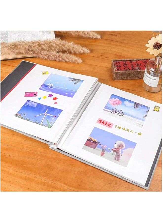 40-page self-adhesive photo album, gray linen window self-adhesive laminated photo album family photo album DIY pasted handmade photo album - Image 3