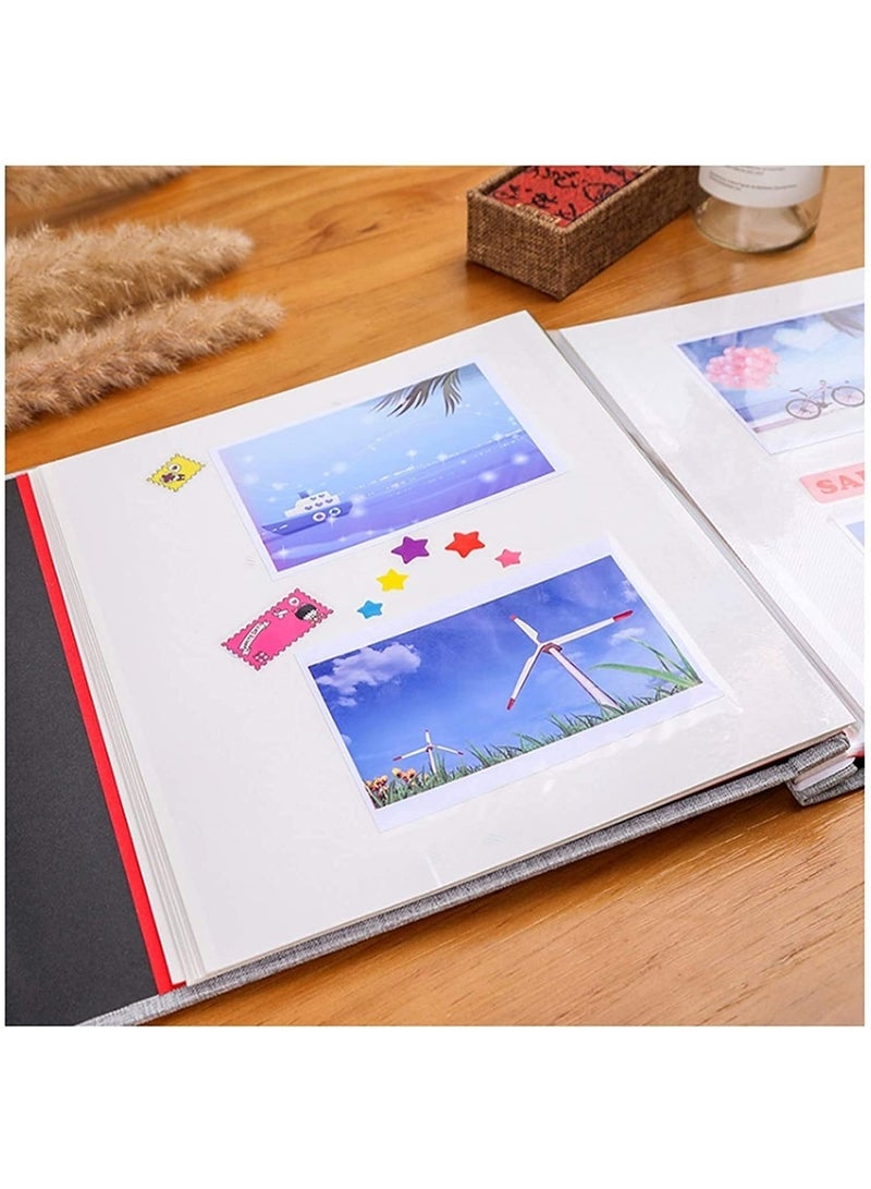 40-page self-adhesive photo album, gray linen window self-adhesive laminated photo album family photo album DIY pasted handmade photo album - Image 4