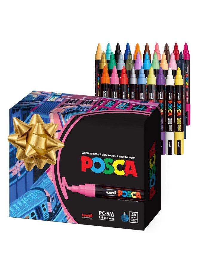 POSCA Dium Posca Markers With 5M Reversible Tips - Coloring Markers, Set Of Acrylic Paint Pens For Art Supplies, Fabric Paint, Fabric/Art Markers - Image 1