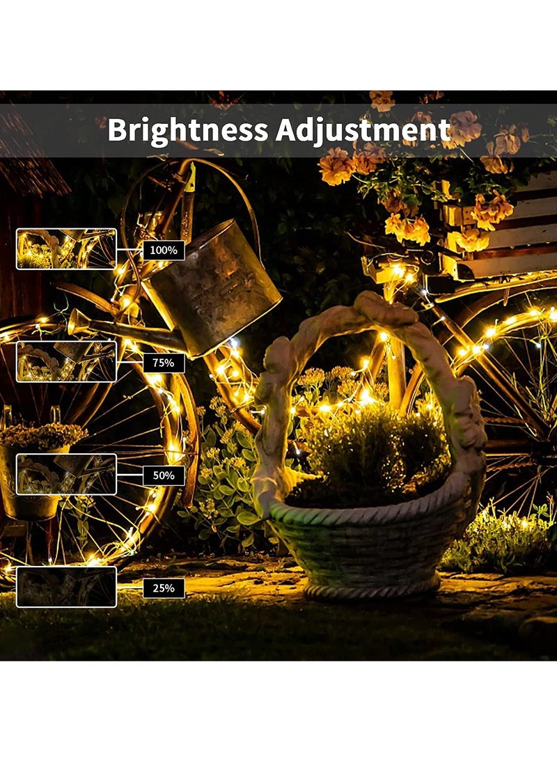 بامير - سلسلة مصابيح LED بيضاء دافئة تعمل ببطارية AA بطول 7 أمتار و50 مصباح LED لعيد الميلاد وعيد الميلاد ورمضان وشجرة عيد الميلاد لديوالي وديكورات الزفاف المنزلية ووضعين وزر تشغيل وإيقاف في صندوق البطارية - Image 1