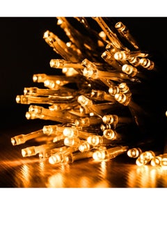 بامير سلسلة مصابيح LED بيضاء دافئة تعمل ببطارية AA بطول 7 أمتار و50 مصباح LED لعيد الميلاد وعيد الميلاد ورمضان وشجرة عيد الميلاد لديوالي وديكورات الزفاف المنزلية ووضعين وزر تشغيل وإيقاف في صندوق البطارية  - Image 4