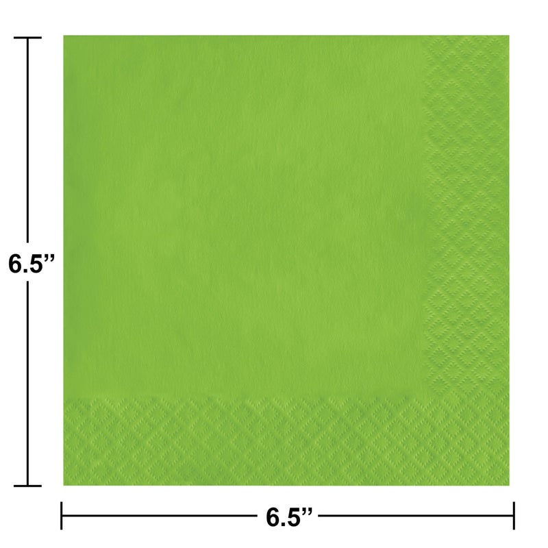 Creative Converting Touch of Color 2-Ply 50 Count Paper Lunch Napkins, Fresh Lime - 663123B - Image 3