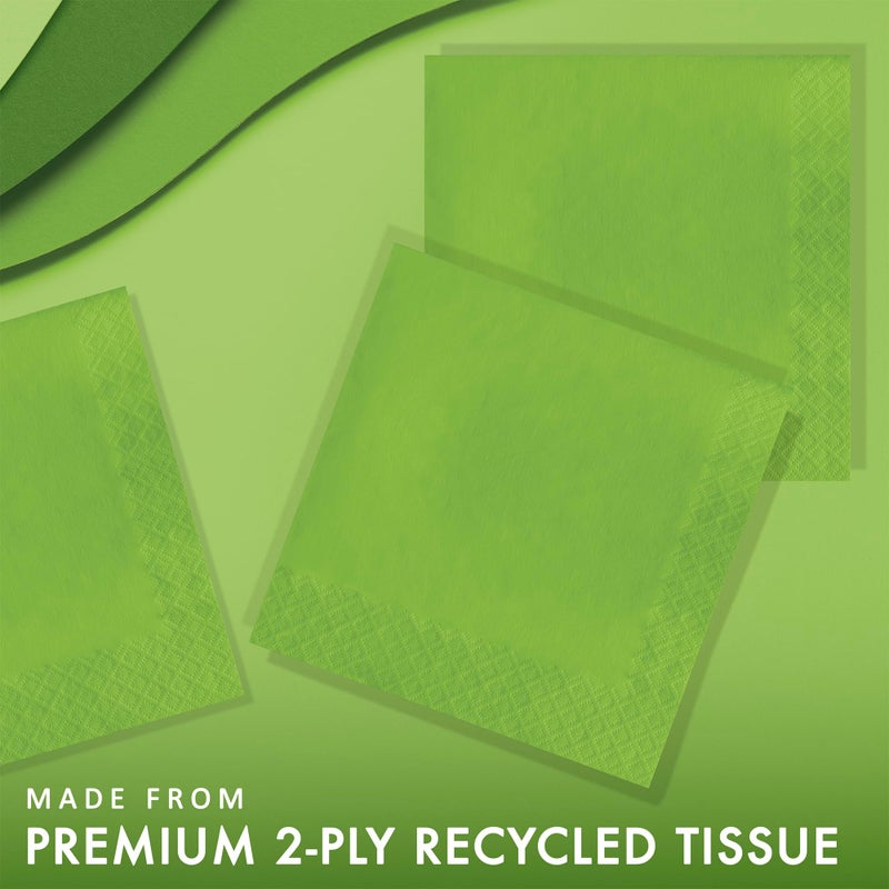 Creative Converting Touch of Color 2-Ply 50 Count Paper Lunch Napkins, Fresh Lime - 663123B - Image 2