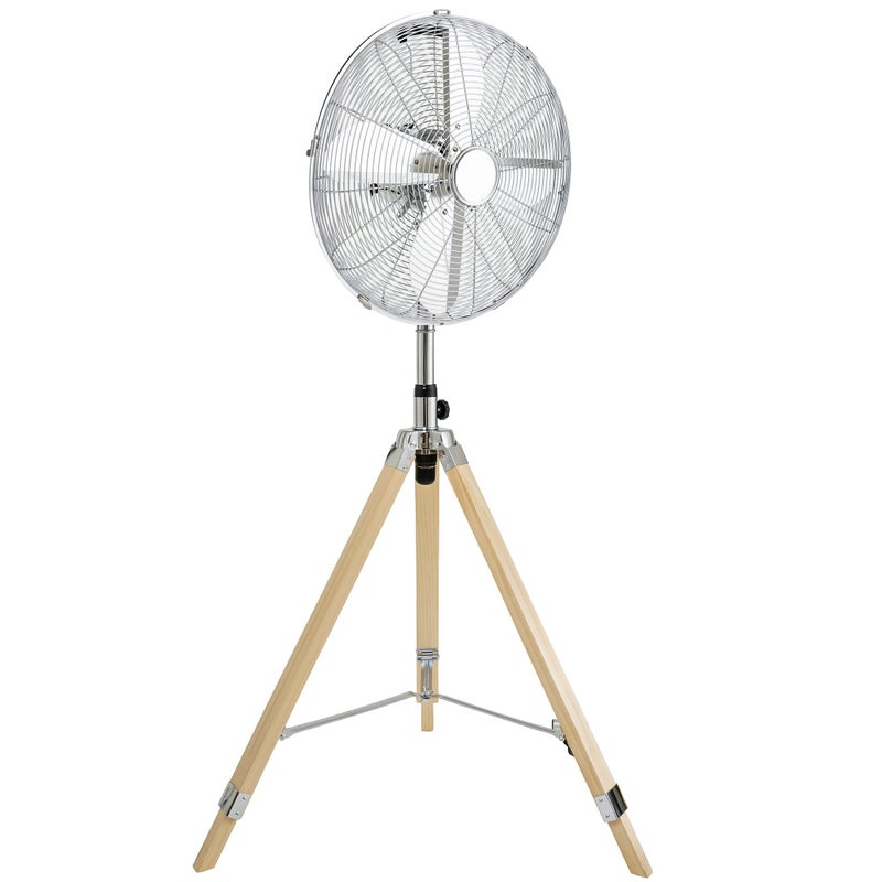 Simple Deluxe Simple Deluxe Retro Tripod Fan Home Air Circulation Nostalgic Vertical Fan 3 Speeds Adjustable Height Silver16 Inch 16 Inch 