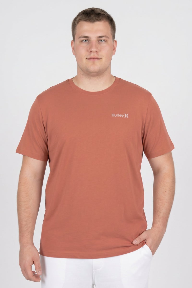 Hurley Men Sportswear Fit Short Sleeve Outdoor T-Shirt, Rust Brown - Image 1