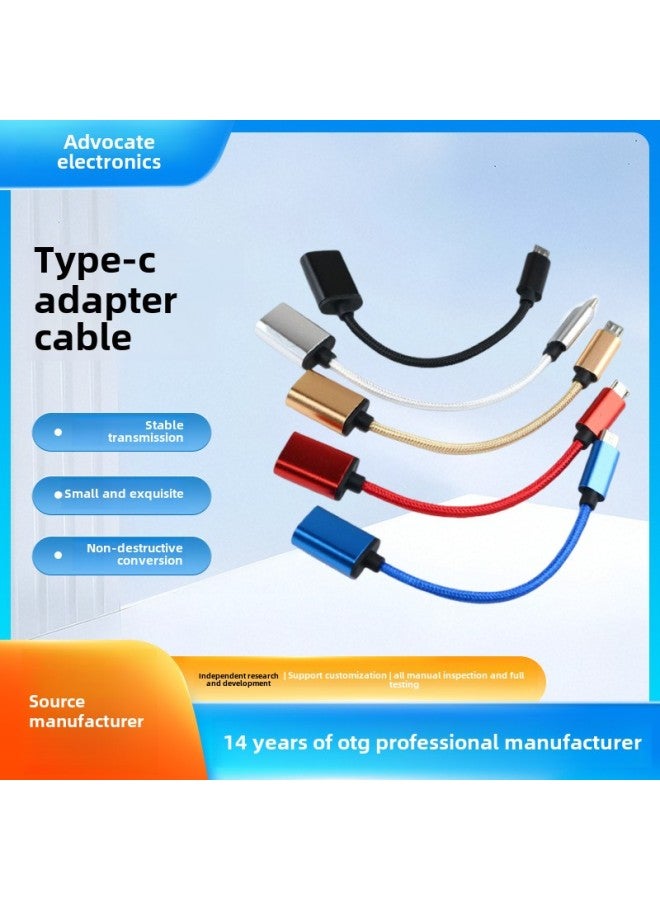 Direct Sales Android Adapter Cable Type-c Adapter Cable Suitable For Huawei Mobile Phones And Android Phones OTG Adapter-Number Of Interfaces:Black V8 - Image 2