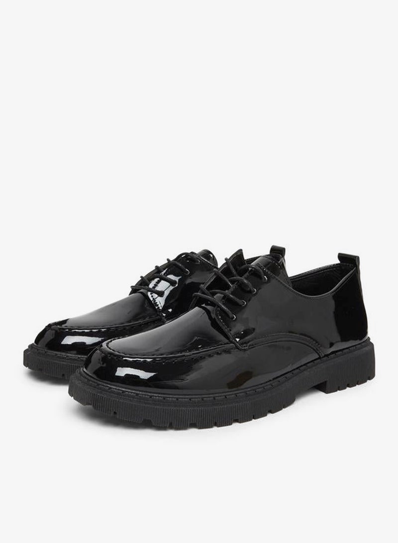 Styli Glossy Black Lace-Up Formal Shoes - Image 2