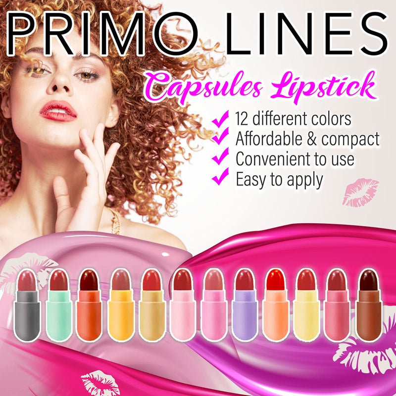 Primo Lines 12 Pill Lipstick with 1 Cute Mini Red Leather Bag Key-chain Pouch - Mini Lipstick Velvet Matte, Smooth and Moisturizing Pill Lipsticks, Long-Lasting, Portable and Charming Look All Day Long - Image 3