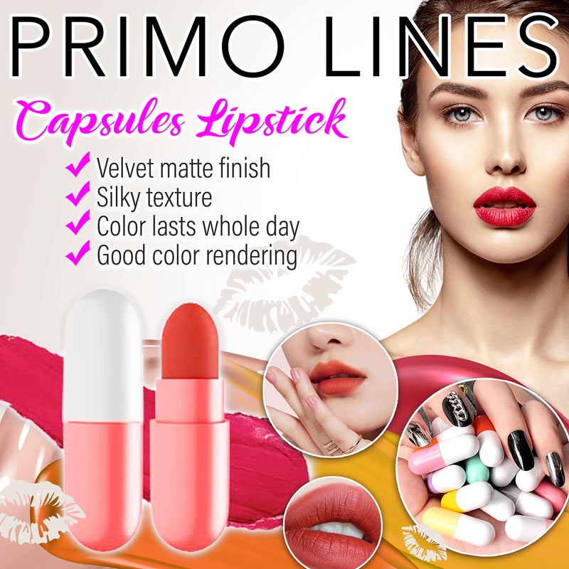 Primo Lines 12 Pill Lipstick with 1 Cute Mini Red Leather Bag Key-chain Pouch - Mini Lipstick Velvet Matte, Smooth and Moisturizing Pill Lipsticks, Long-Lasting, Portable and Charming Look All Day Long - Image 4