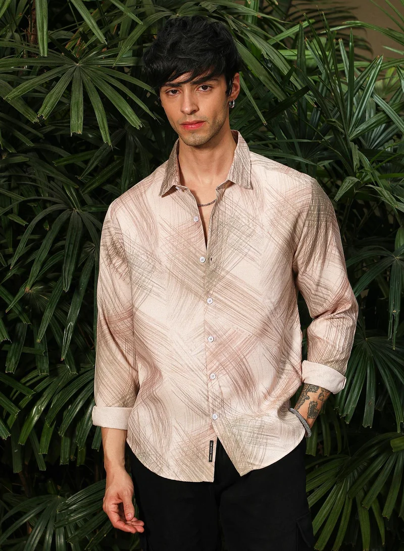 CAHOOT  Men's Ecru Beige Soft-Brushed Shirt for Men | Best Price UAE