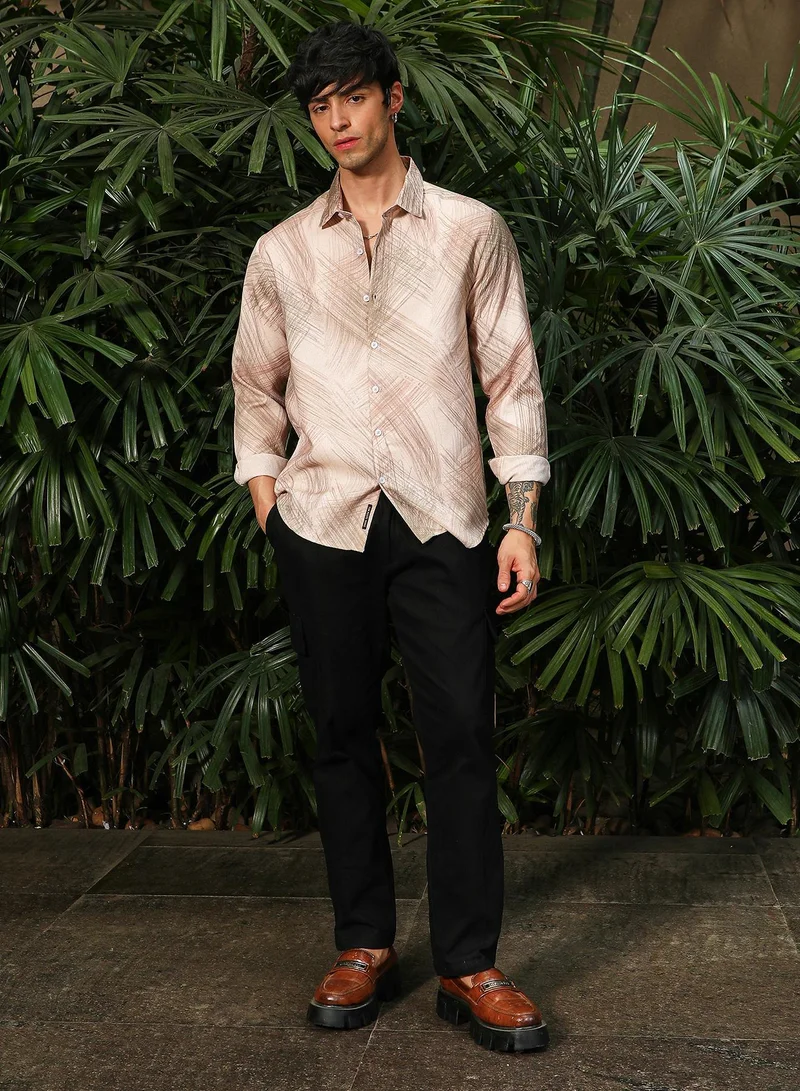 CAHOOT  Men's Ecru Beige Soft-Brushed Shirt for Men | Best Price UAE