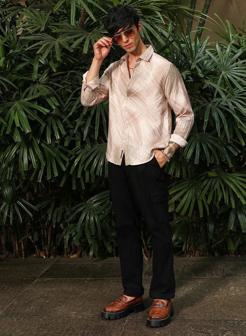 CAHOOT  Men's Ecru Beige Soft-Brushed Shirt for Men | Best Price UAE