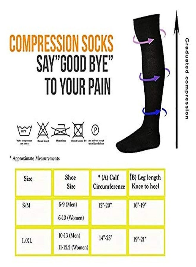 Digital Shoppy Unisex Medical Compression Socks Pressure Varicose Veins Leg Relief Pain Knee High Stockings Socks 1Pair (Brown, L/XL) - Image 3