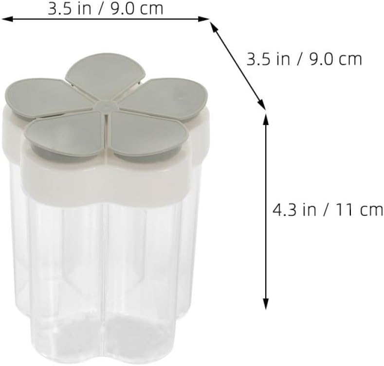 2pcs Spice Jar Set with Compartments, Gray Condiment Storage Containers for Kitchen, Portable Salt and Pepper Shakers, Small Seasoning Organizer for Home Cooking - Image 2