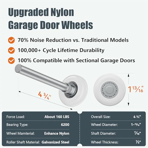 Luxbaro Garage Door Hardware Kit for 7' Height Garage Doors, Garage Door Hinges and Rollers, Top Bracket, Wire Rope - Image 4