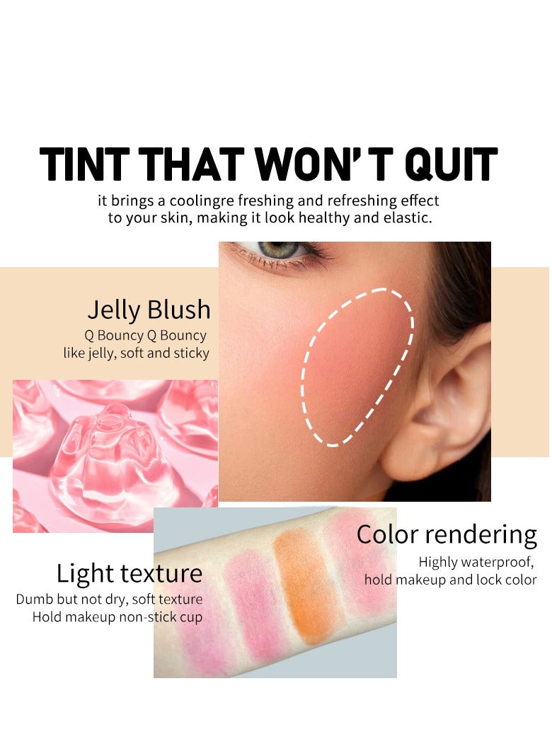 فايبلي كريم أحمر الخدود جيلي بلاش ستيك للخدود والعيون والشفاه من أجل تفتيح البشرة، أحمر الخدود طبيعي مع مقاوم للماء والعرق، مكياج عاري متعدد الاستخدامات، أحمر خدود كريمي 03 بوبي بينك - Image 5