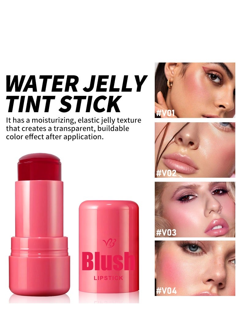 فايبلي كريم أحمر الخدود جيلي بلاش ستيك للخدود والعيون والشفاه من أجل تفتيح البشرة، أحمر الخدود طبيعي مع مقاوم للماء والعرق، مكياج عاري متعدد الاستخدامات، أحمر خدود كريمي 03 بوبي بينك - Image 4