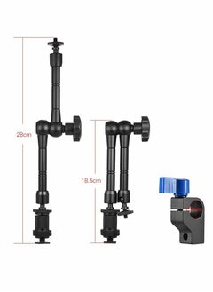 Y&D Articulating Friction Arm, Adjustable Adapter with 15mm Rod Clamp Mount for Field LED Light Flash Microphone Camera Cage Rig  - Image 3