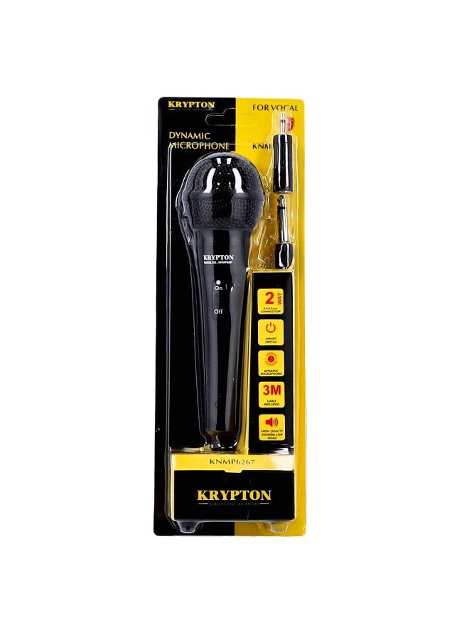 Krypton Dynamic Microphone KNMP6267– Wired with 3m Cable, Two-Way Connector 3.5/6.3mm | Clear Vocals for Live, Studio, or Public Use - Image 3
