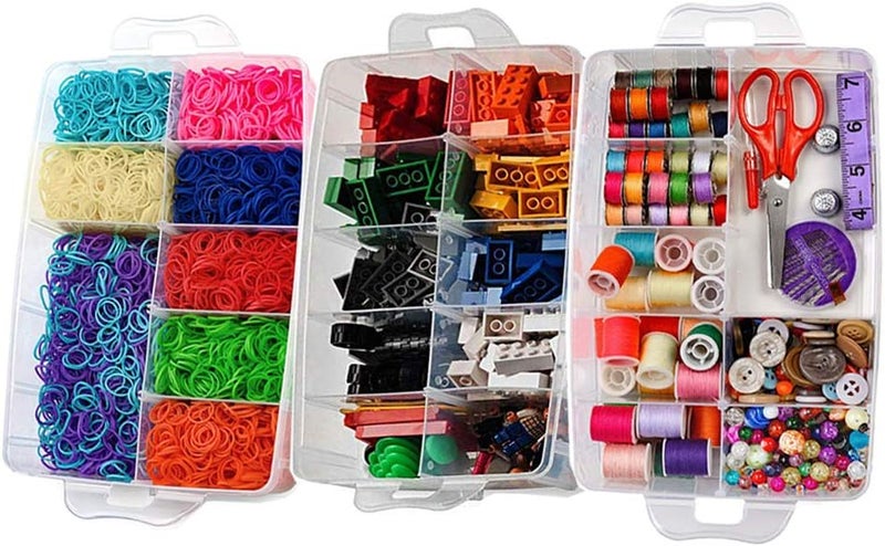 Sooyee 3-Layer Things & Crafts Storage Box with 30 Adjustable Compartments for Organizing Washi Tape, Embroidery Accessories, Threads Bobbins, Kids Toy, Nail Polish, Jewelry - Large - Image 2