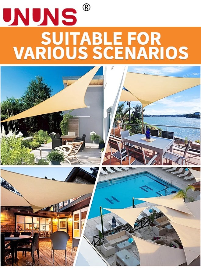 Sun Shade Sail Triangle Block Canopy For Patio Backyard Lawn Garden Activities,Sun And UV Protection,Sand (3m x 3mx3m)