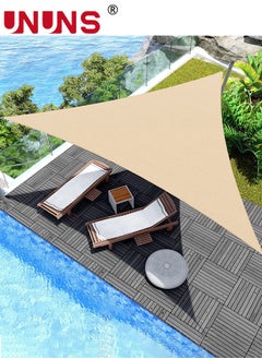 UNUNS Sun Shade Sail Triangle Block Canopy For Patio Backyard Lawn Garden Activities,Sun And UV Protection,Sand (3m x 3mx3m)  - Image 1
