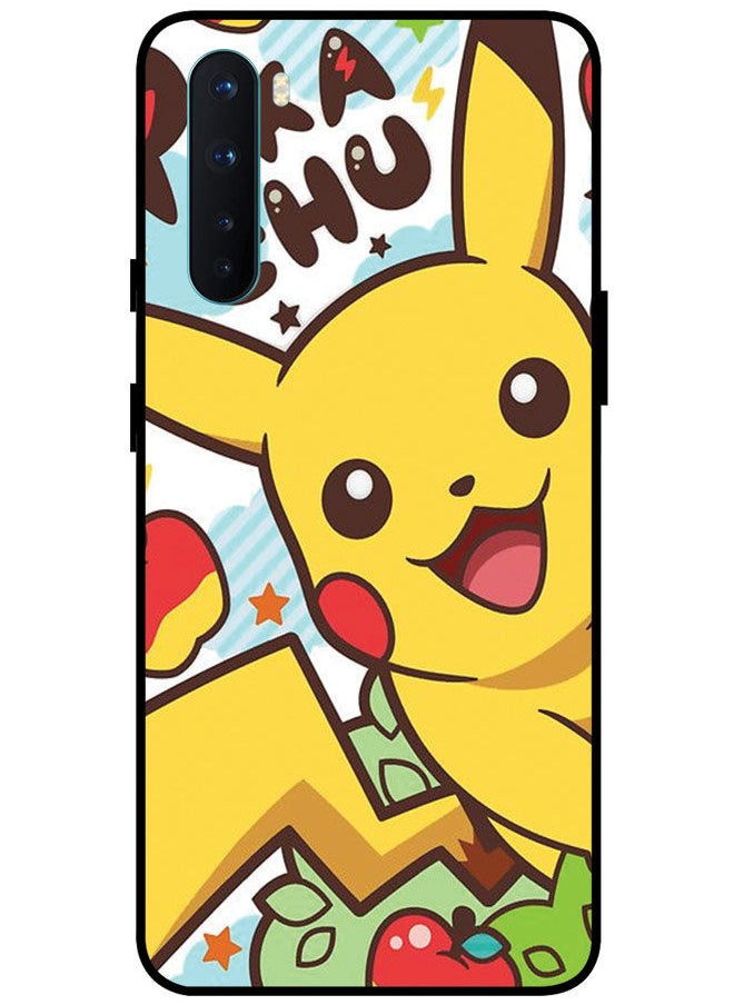 EYE CATCH - Protective Case Cover For OnePlus Nord Smart Series Printed Protective Case Cover for OnePlus Nord Happy Pikachu - Image 1