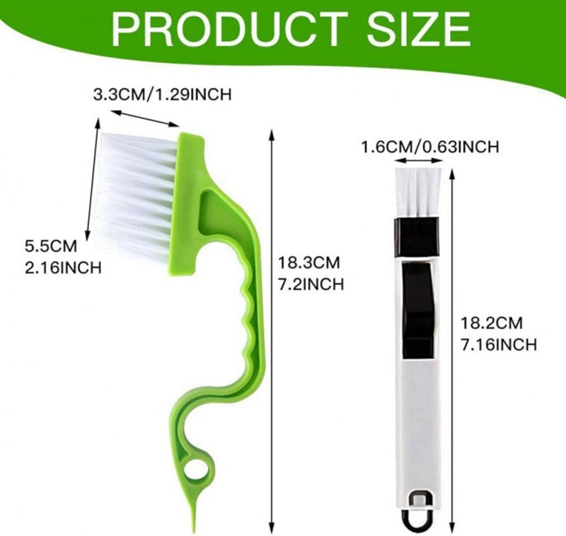 8pcs Window Slot Brush and Groove Cleaning Brush Set for Wet and Dry Use, Multi-Surface Dust Removal Tool for Window Tracks, Gaps, and Crevices Cleaning in Home and Office - Image 2