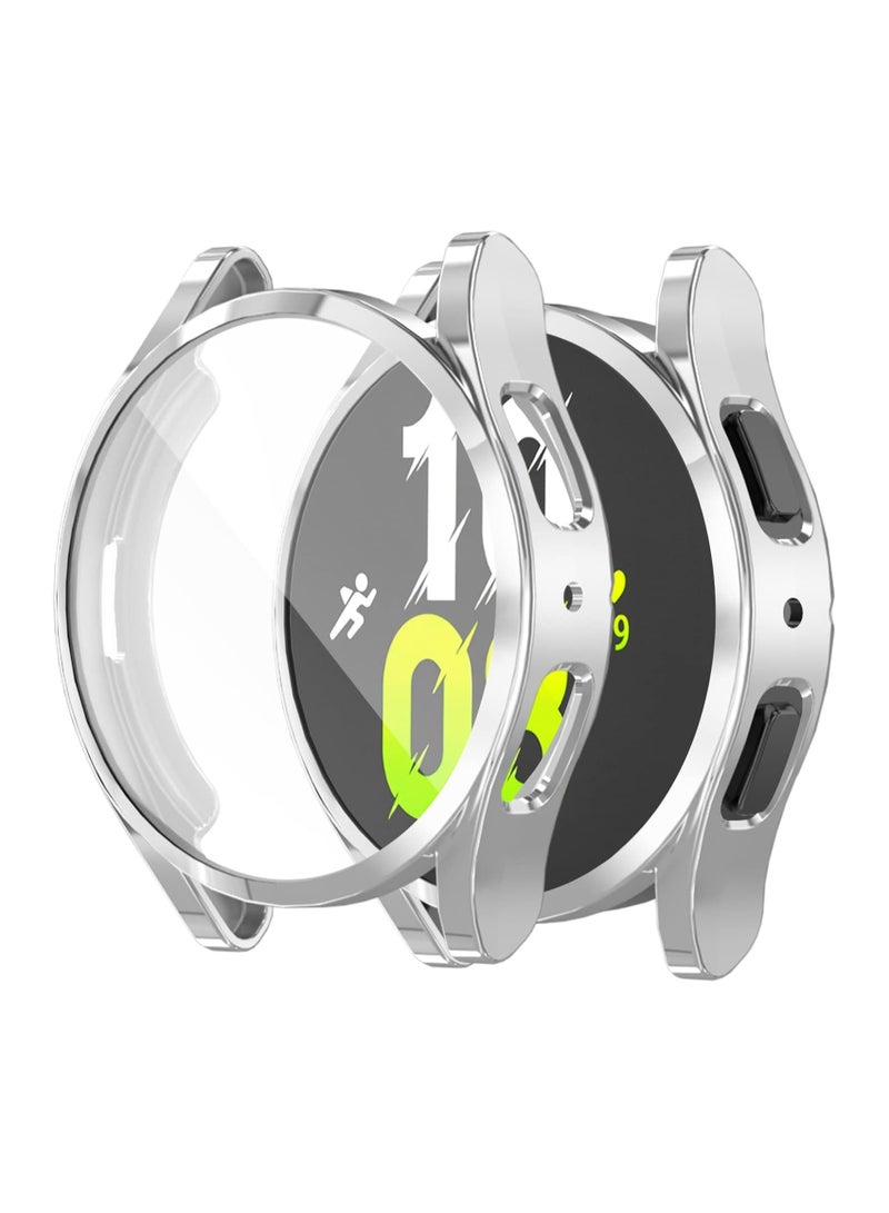 Case Compatible with Samsung watch 5 44mm Case All-Around Screen Protector Watch Soft TPU Shockproof Cover Slim Guard Thin Bumper Shell Protector (Silver) - Image 3