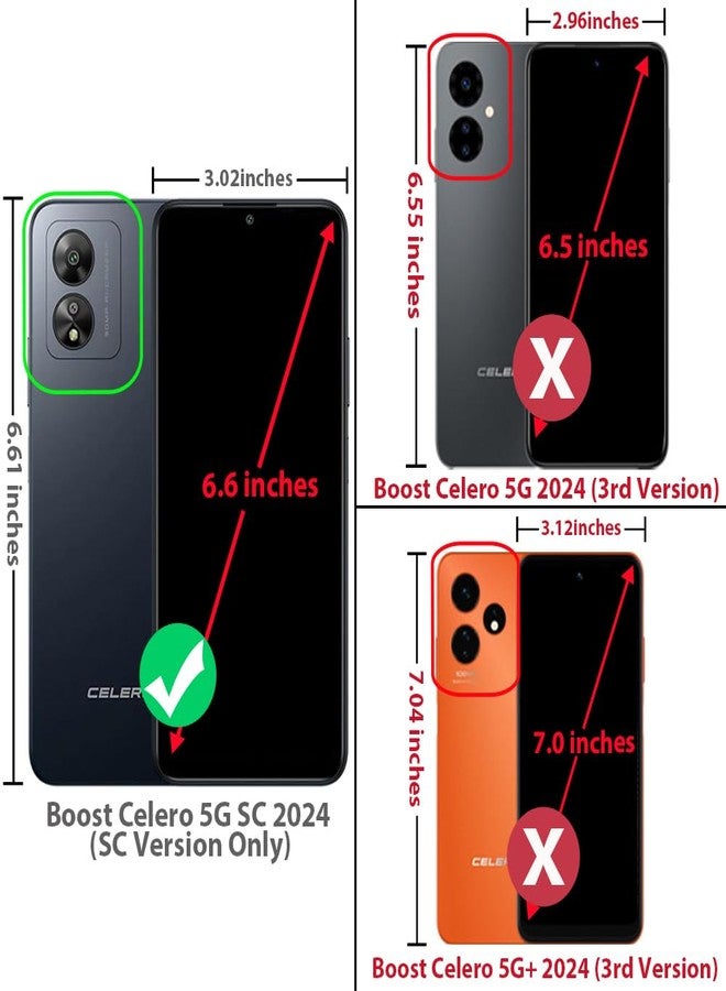 TJ's TJS Compatible for Boost Celero5G SC 2024 Case (Version Only), with Tempered Glass Screen Protector, Magnetic Support Shockproof Metallic Brush Finish Phone Case for Celero 5G SC (Carbon Fiber) - Image 2