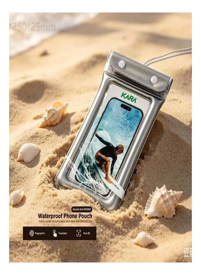Khara KARA Waterproof Phone Pouch Compatible with All Smartphones – Easy-to-Use Waterproof Case with Face ID Support and Neck Lanyard - Image 3