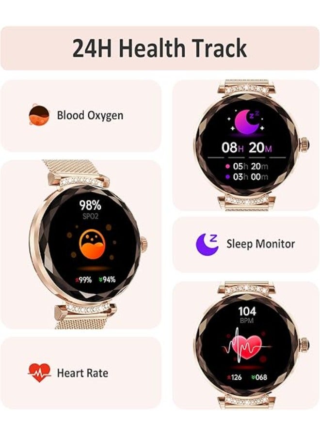 Efolen Smart Watches for Women(Answer/Make Call),1.19" AMOLED Fitness Watch, Heart Rate Sleep Blood Pressure Monitor, IP68 Waterproof,100+ Sports Modes Fitness Tracker Smartwatch for iOS Android -Rose Gold - Image 5