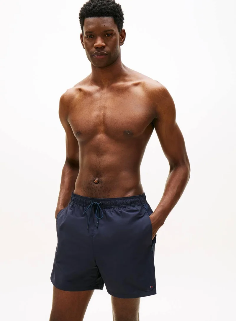 Tonal Logo Mid Length Swim Shorts