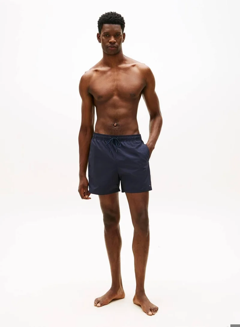 Tonal Logo Mid Length Swim Shorts