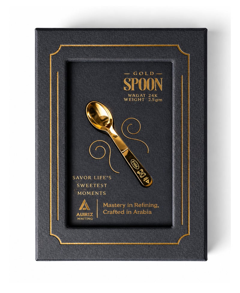 AURIZ MINTING Rizan Jewellery - Auriz Minting 2.5Gm 24K Gold Spoon 999.9 Purity - 2.5 Grams - Image 1