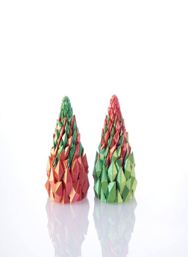 Yonaso 2 Pack Impossible Cone,Spiral Cone Fidget Toys-Christmas Pine Cone Design with 2-Tier Stackable Spirals, Desk Decor for Anxiety Relief, Cool Office Gift Set for Adults&Kids - Image 2