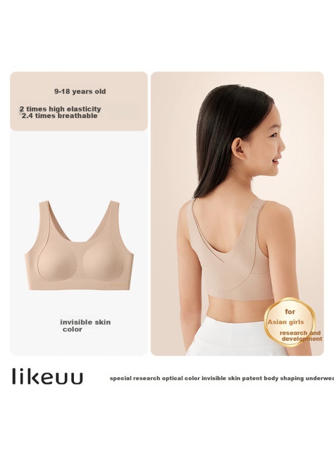 Like Uu Children's Underwear, Girls' Developmental Stage Management Underwear, Middle And High School Students' Foundation Liquid Invisible Young Girl Bra - Image 2