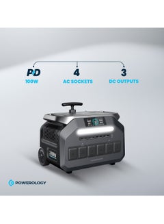 Powerology Solar Input Portable Generator 2400W/ 600000mAh Battery ...