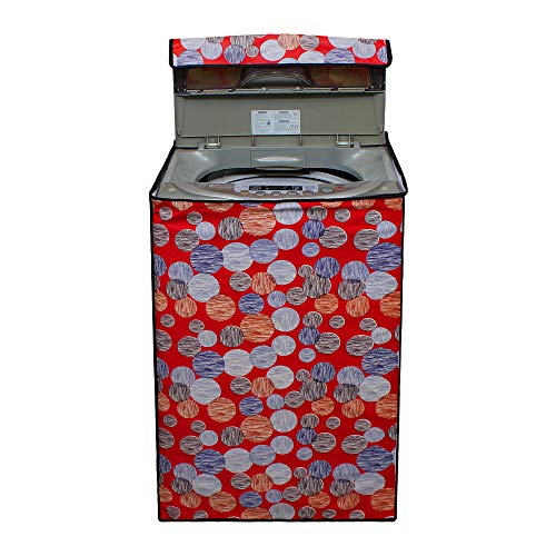 Lithara PVC Top Load Fully Automatic Washing Machine Cover For 7 Kg, 7.2 Kg, 7.5 Kg, 8 Kg | Size : 60.96 x 60.96 x 96.52 Cm | (Multicolor Design70) - Image 1