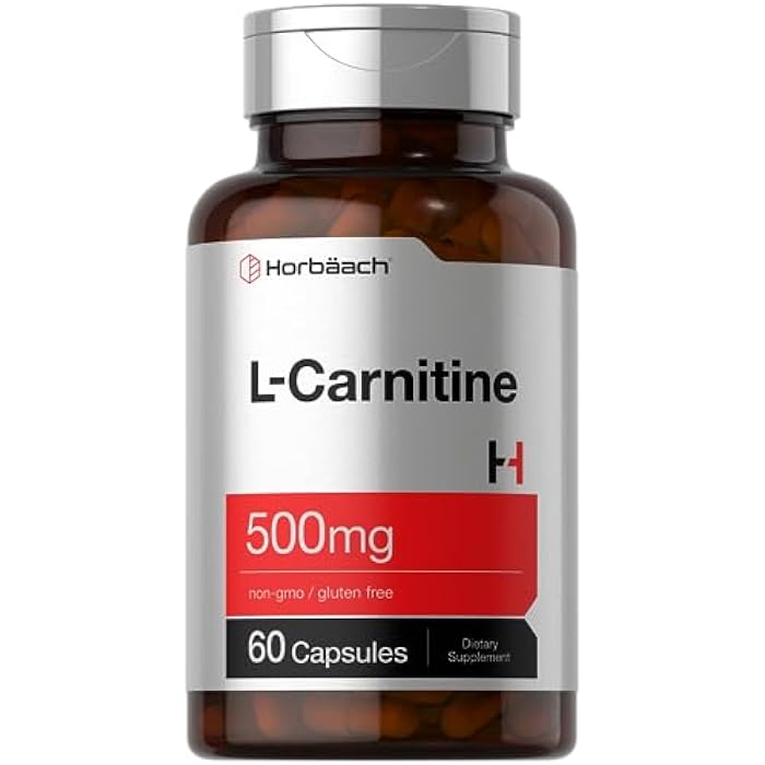 Horbäach L Carnitine Supplement 500mg | 60 Capsules | as L-Carnitine L-Tartrate | Non-GMO and Gluten Free - Image 1