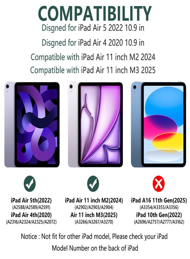 تاييانج جراب TaIYanG لجهاز iPad Air مقاس 11 بوصة مع لوحة مفاتيح لجهاز iPad Air 5 2022/iPad Air الجيل الرابع، جراب لوحة مفاتيح مع حامل قلم - غطاء قابل للطي لجهاز iPad Air 11 بوصة M3/M2/iPad الجيل الخامس 2022/الجيل الرابع 2020 - Image 2