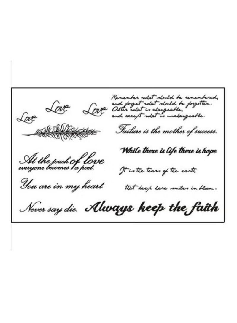 جلامكيت ملصق وشم مؤقت قابل للإزالة مكون من قطعتين وكلمات إنجليزية مقاوم للماء - Image 4