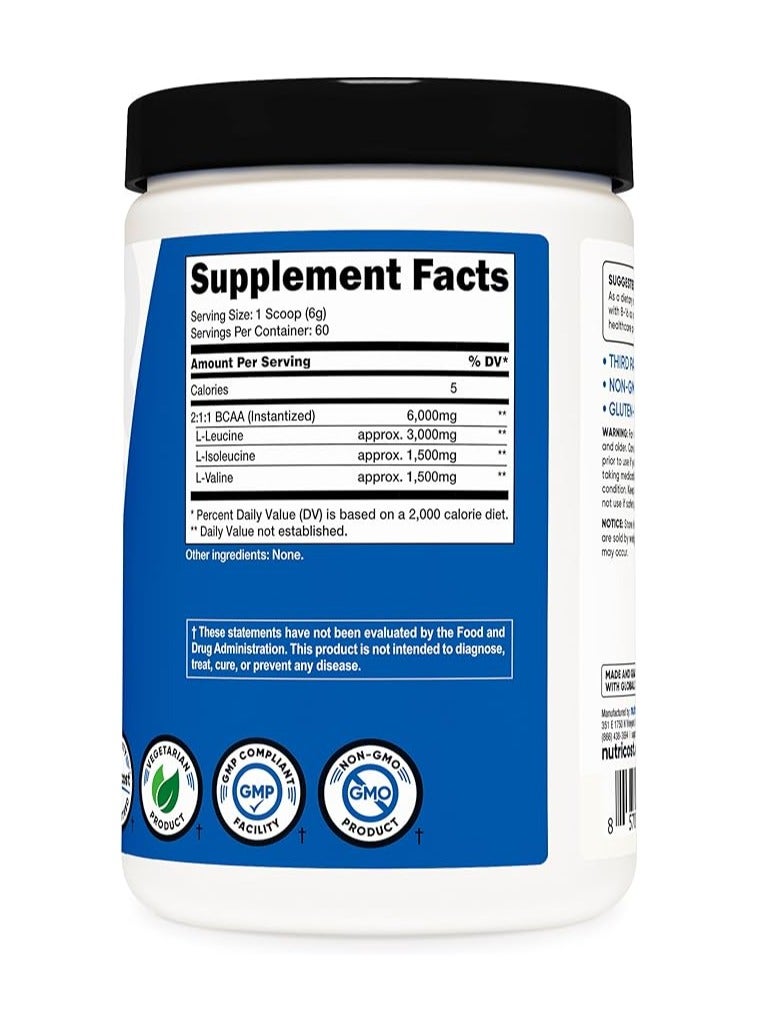 Nutricost Bcaa Powder 2:1:1 Unflavored 60 Servings Vegetarian Non-Gmo Gluten Free Branched Chain Amino Acids - Image 5