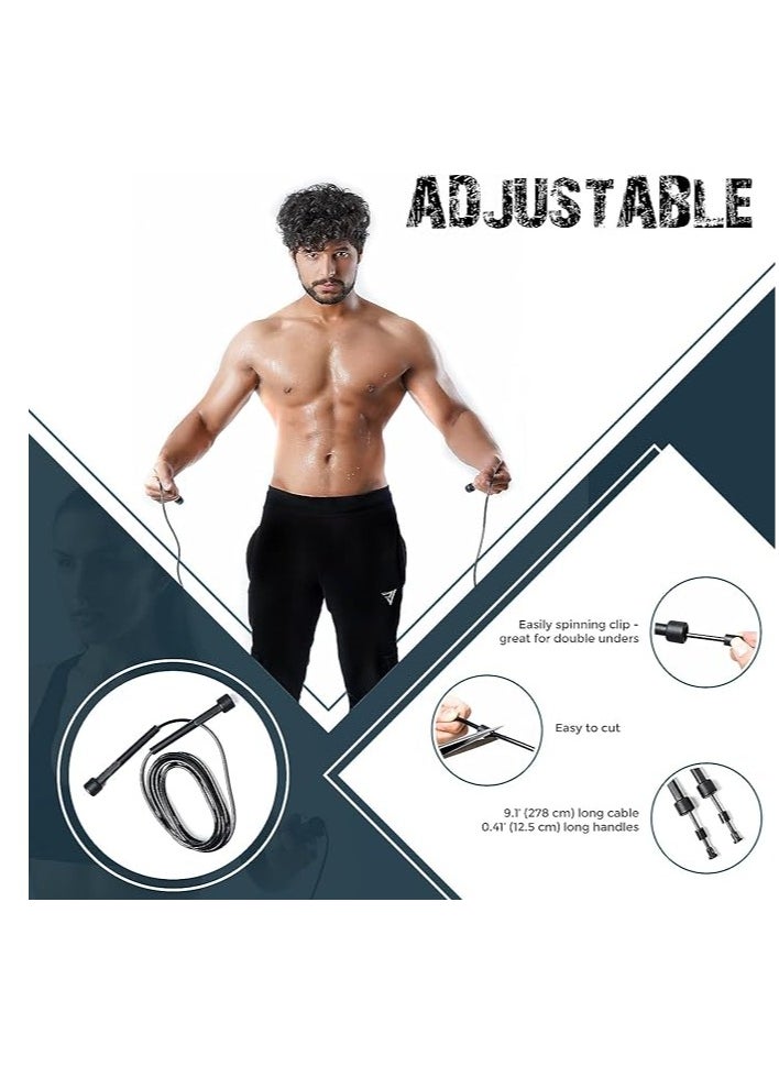 SportQ Lightweight Jump Rope for Fitness and Exercise - Adjustable Jump Ropes with Plastic Handles - Tangle Free for CrossFit, Gym, Cardio and Endurance Workout - pzsku/ZBF724D6F3F1EA44A2851Z/45/_/1727008807/54371a0b-ce0e-4aa0-9836-187c2a31d631