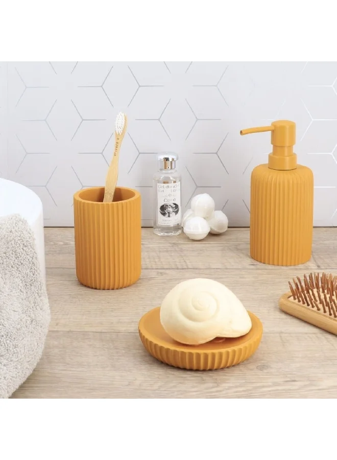 Tendance Elegant Design Polyresin Round Fluted Soap Dispenser Yellow 230 ml 62103199