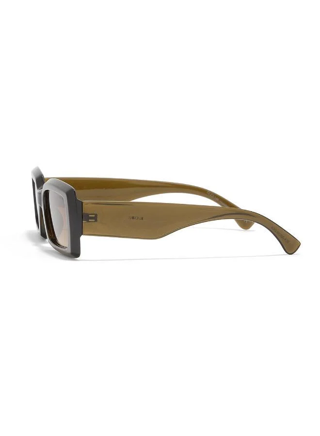 Blackout Zen,Women Sunglasses, Rectangle Sunglasses, UV Protection: UV400 (Green,Brown)