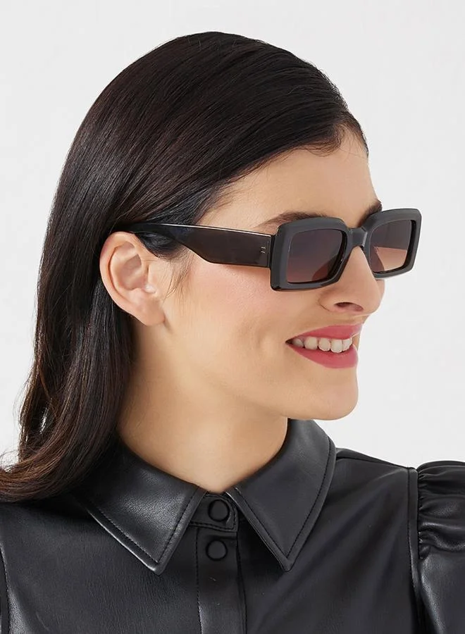 Blackout Zen,Women Sunglasses, Rectangle Sunglasses, UV Protection: UV400 (Green,Brown)