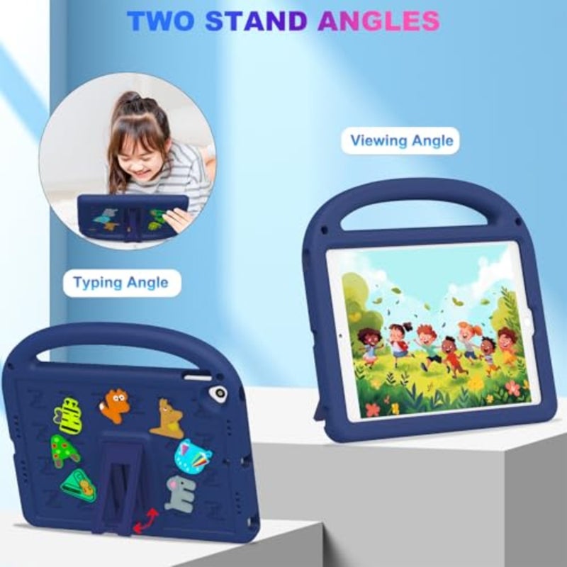 حافظة لجهاز iPad 9th/8th/7th Gen 10.2 بوصة 2021/2020/2019: خفيفة الوزن مقاومة للصدمات، EVA، أسود، حزام حامل قابل للتعديل، مقبض مضاد للانزلاق - Image 5
