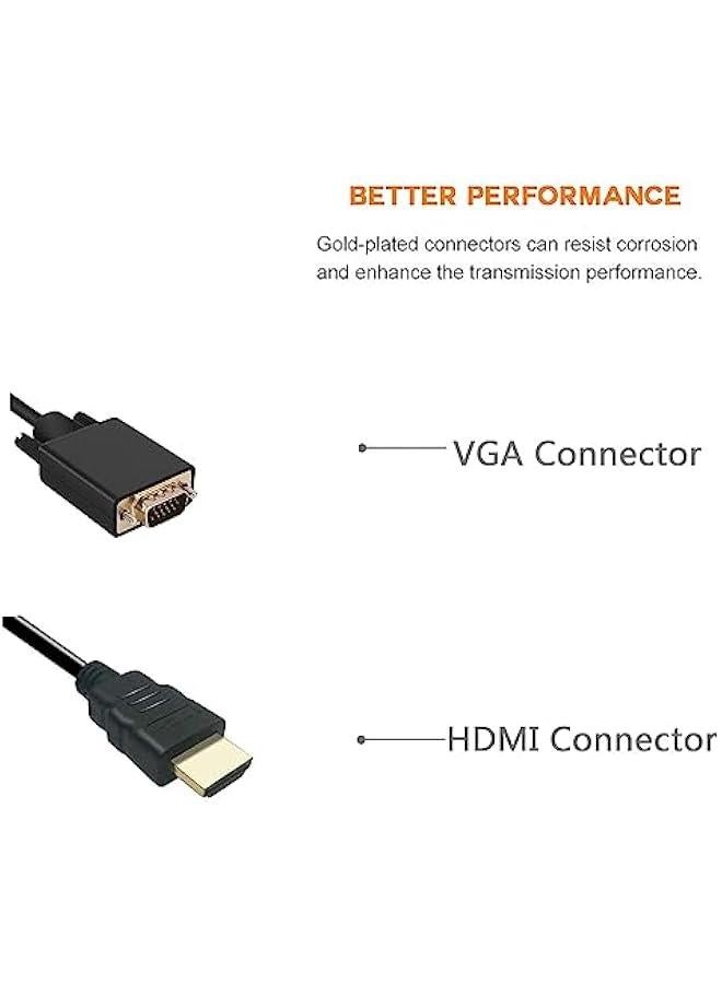 FYLX HDMI to VGA Cable 1080P  Male to VGA Male MM Video Converter Cord VGA Adapter atible w Desktop Laptop DVD to 15 Pin DSUB VGA HDTV Monitor Projector  6Ft - Image 4